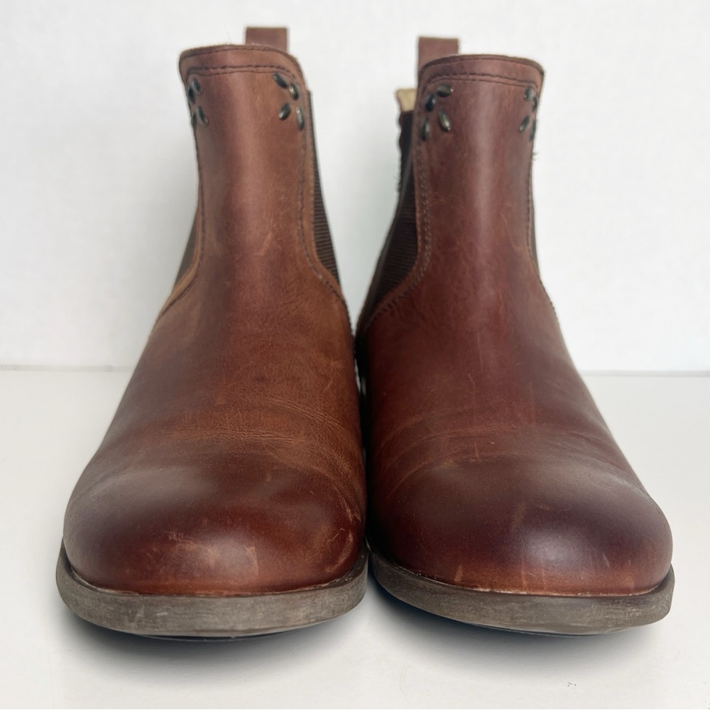 •OLUKAI•‎ Kualona Round Toe Pull On Ankle Boot in Friar Brown Leather Size 6.5 - Picture 8 of 12